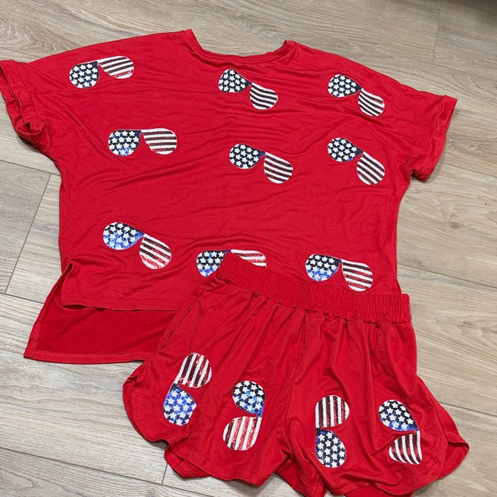 Women’s 4th of July sequin two piece